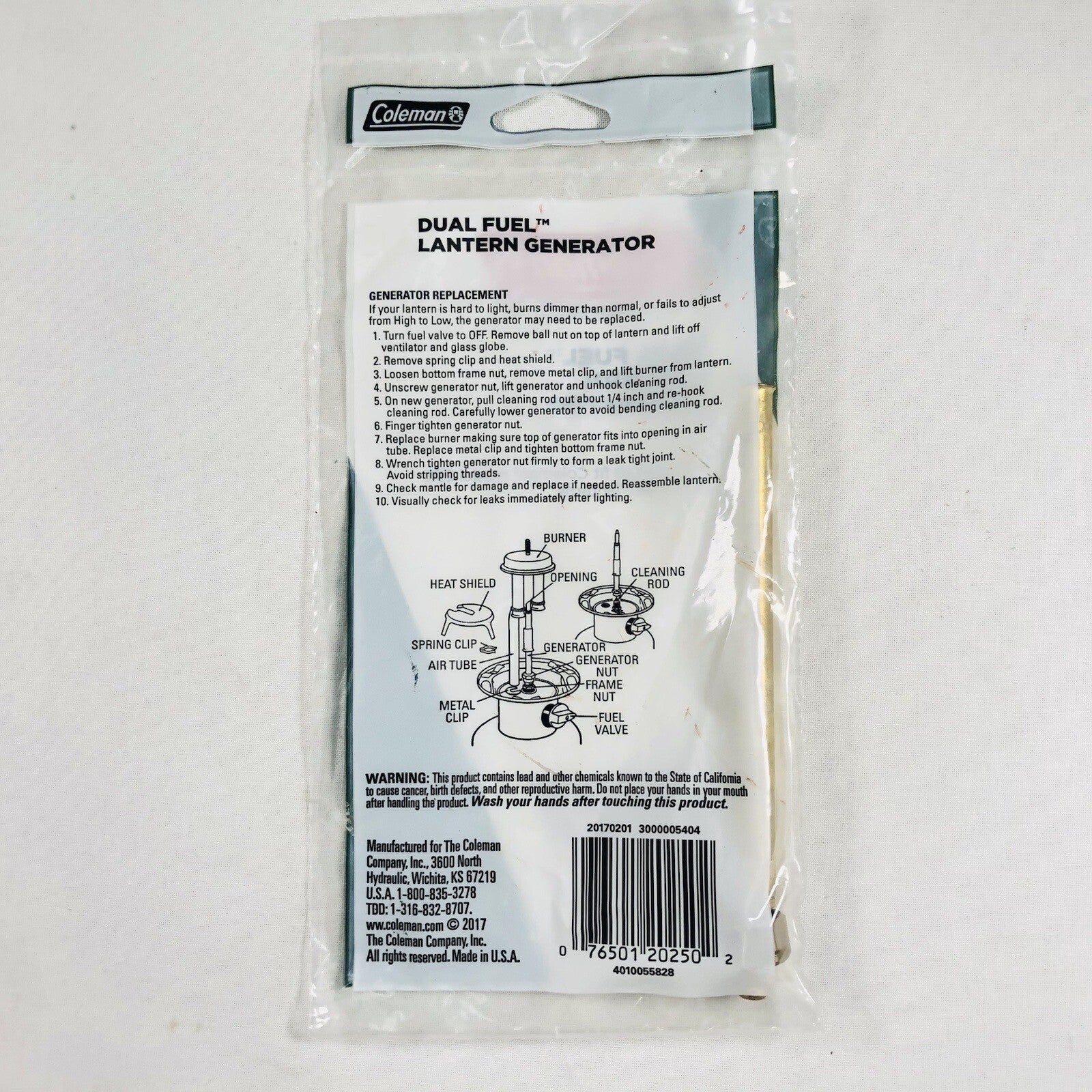 New Coleman 295 Generator 3000005404 295-5891 for Dual Fuel Lantern Model 2951