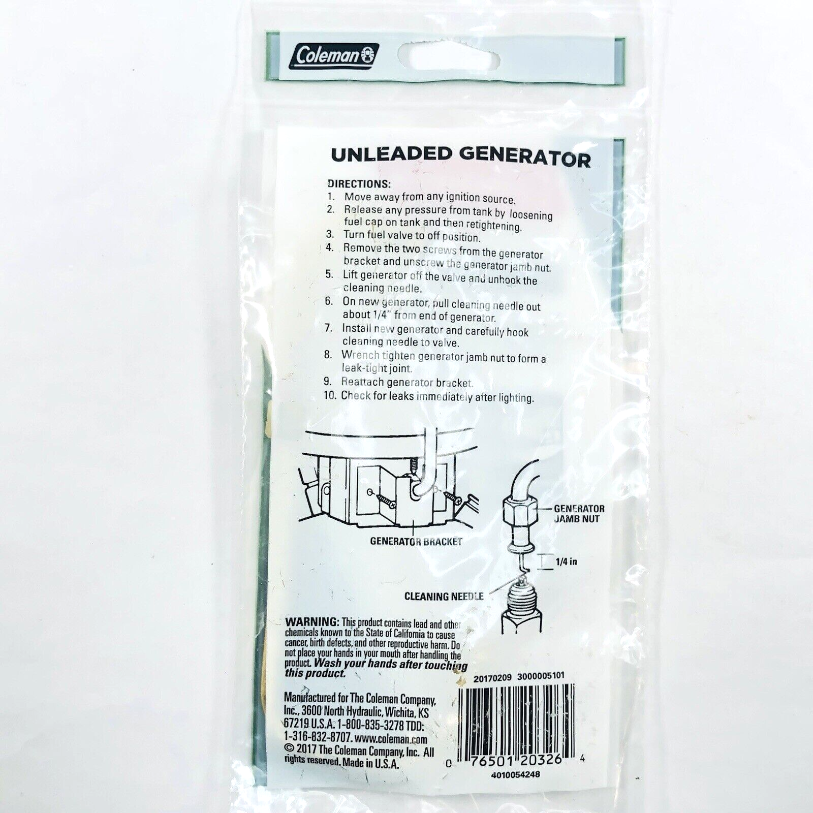 New Coleman Unleaded Generator 533-5891 for 533-700 Single Burner Stove 5331