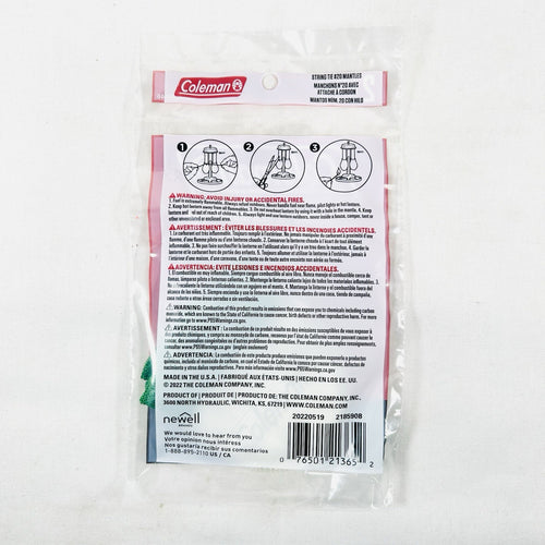 New Coleman #20 Model 20-104 Lantern Mantle 2 Pack - 222 222A 226 226A 229 30221