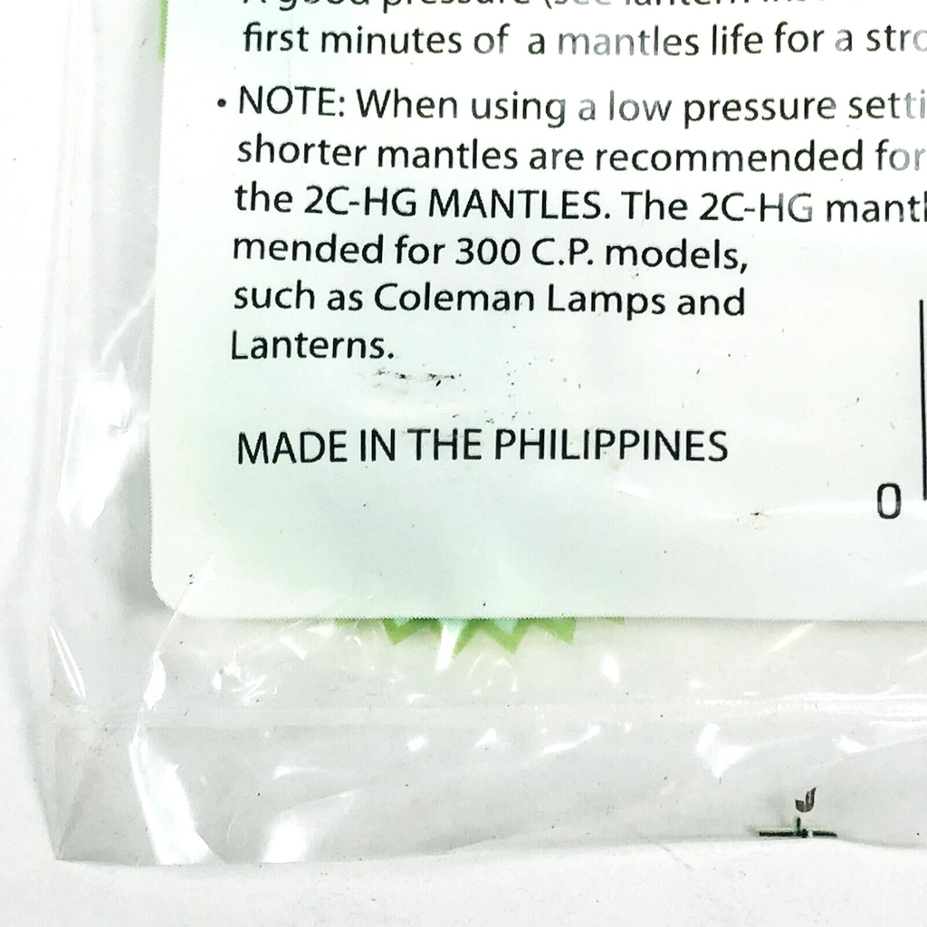 Peerless 2 Pack #24-A String Tie Mantles Same as Coleman #99 Made in Philippines2
