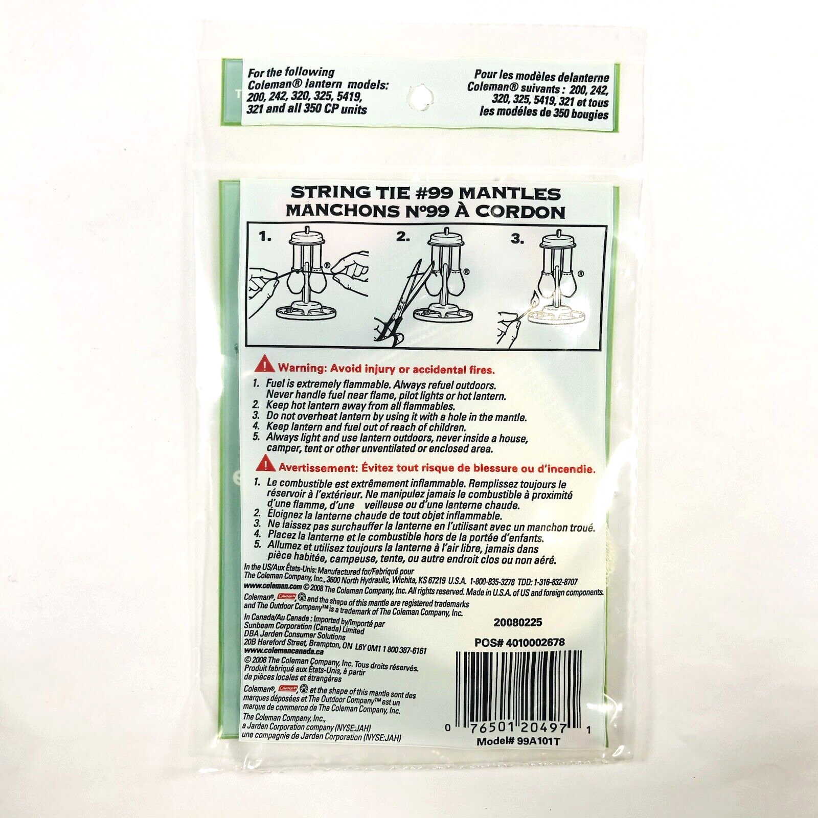 Coleman #99 Sock Style String Tie Mantles #99A101T 200 242 320 325 321 54191