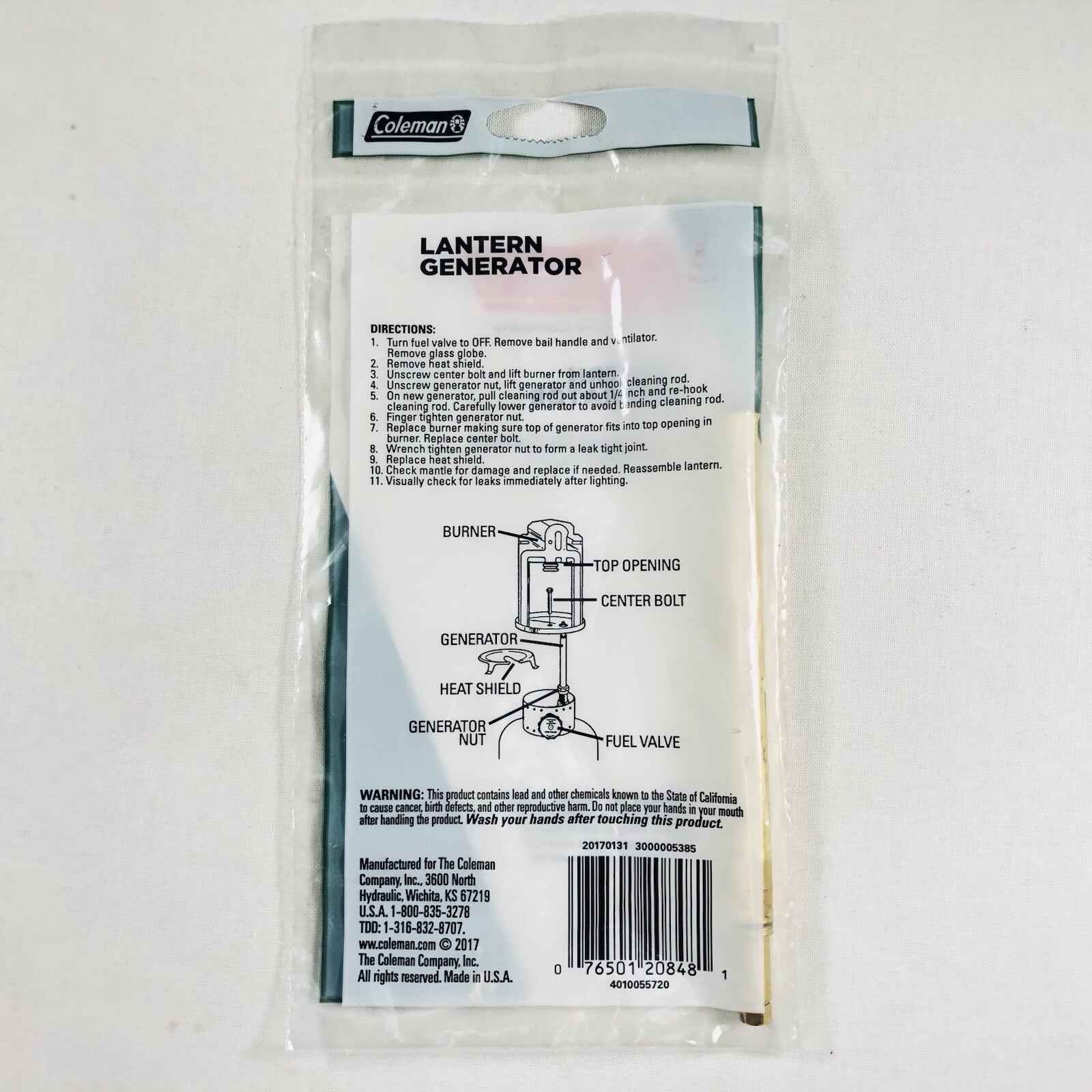 Coleman 635B Single Mantle Lantern Generator 635-5891 3000003851