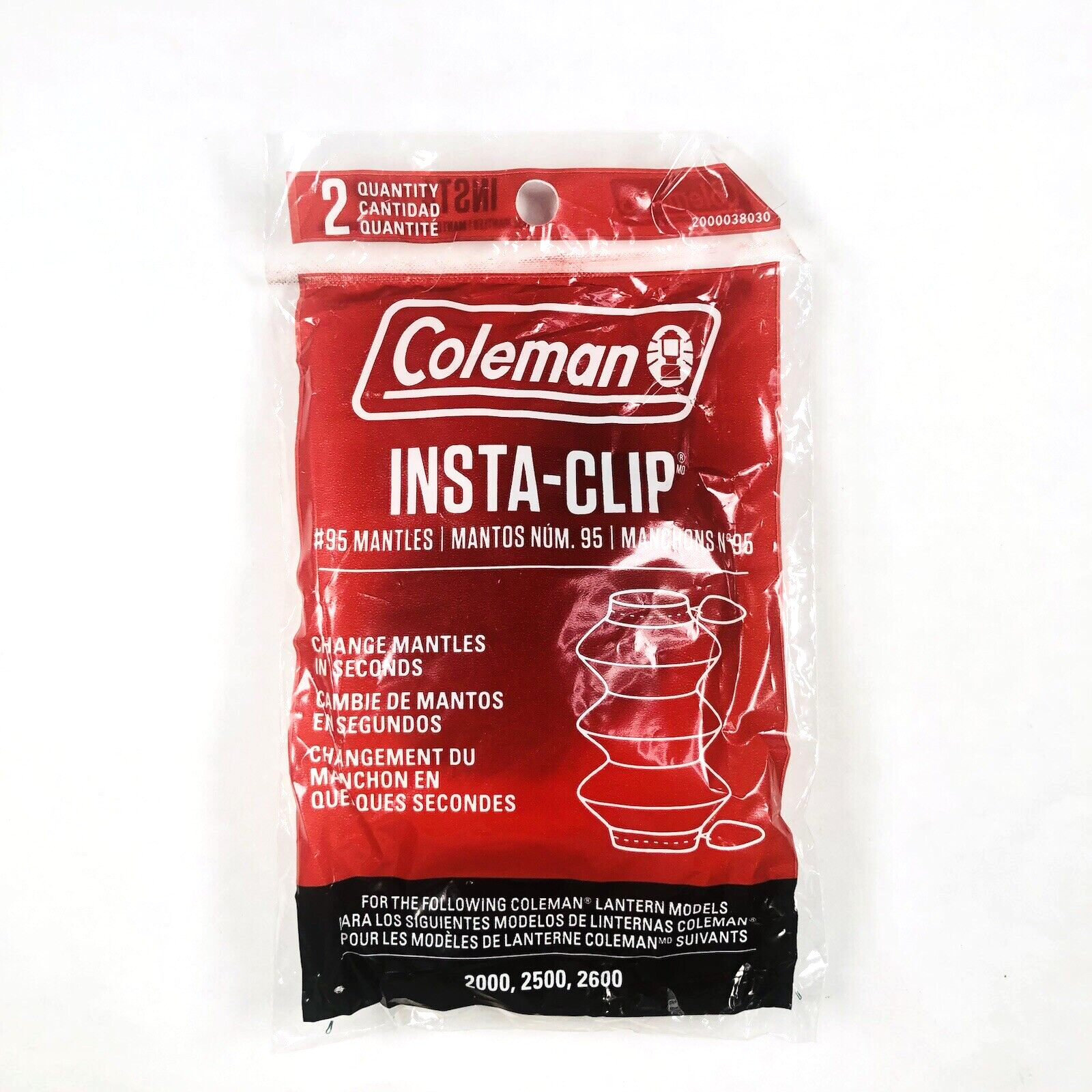 2 New Coleman Instaclip #95 Lantern Mantles 1 pack of 2 (2 Mantles Total)0