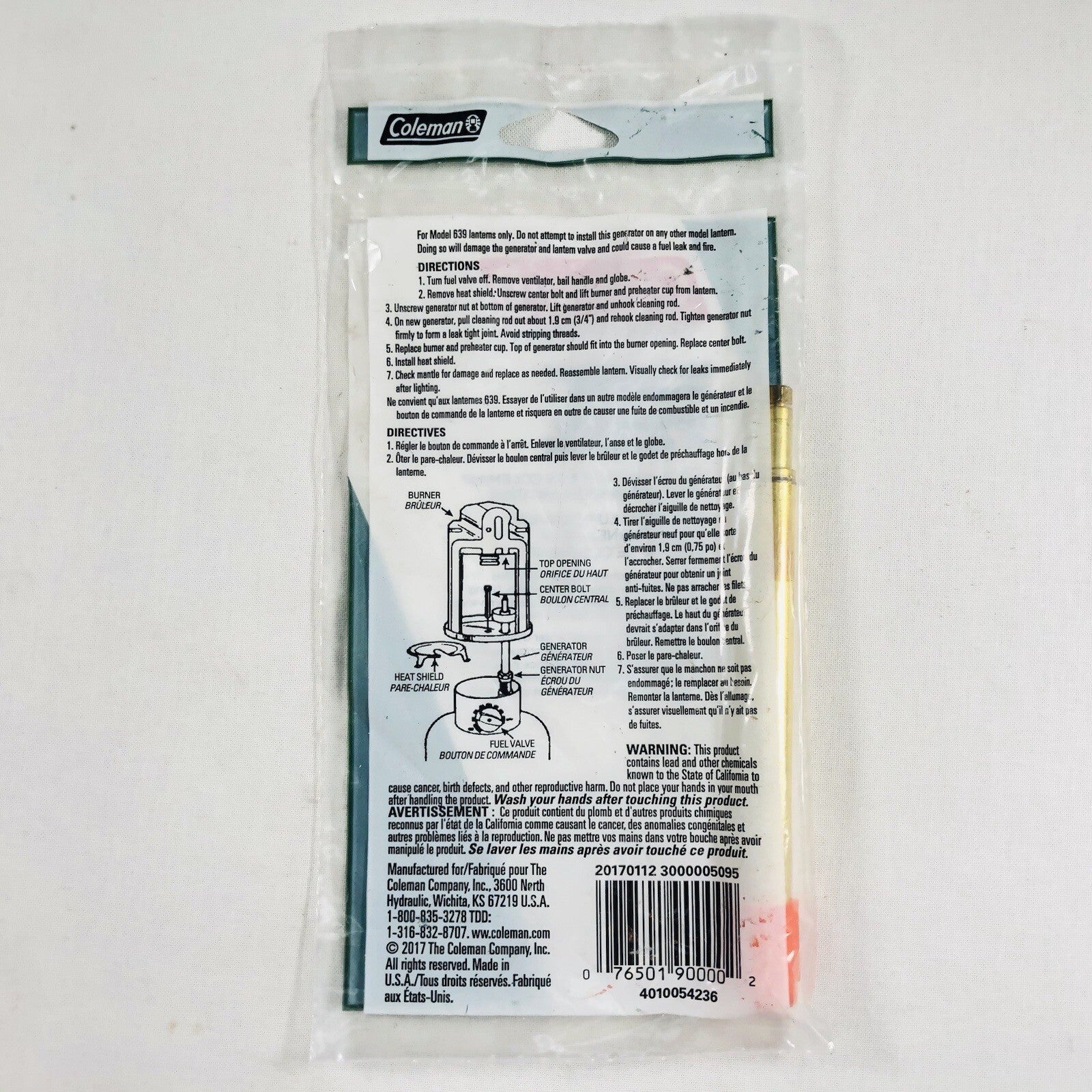 Coleman 639 Kerosene Lantern Generator 639B2992 30000050951